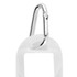 A clear 30mL hand sanitiser bottle with a silver carabiner clip attached.