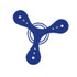A blue tripod-shaped device with three arms and central circular design. It has a logo in the middle.