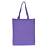 A large purple shopping tote bag with gusset and two sturdy handles. It features a branding logo.