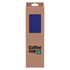 A rectangular box containing multiple blue reusable straws, packaged with a logo.