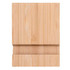 A bamboo phone holder in a natural finish, featuring a simple, minimalist design. It has a slot for device support.