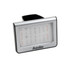 A silver pen holder featuring a calendar display for January and February. It has a branding logo on the front.