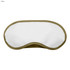 An olive green sleep eye mask with a white front, designed for blocking light and enhancing sleep.