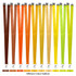 A selection of polyester lanyards in various colours, including brown, orange, yellow, and green, with metal clips.