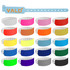 A collection of 25mm vinyl wristbands in various colours, featuring a logo on one band.
