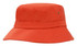 An orange brushed sports twill infants bucket hat featuring a wide brim and ventilation eyelets.