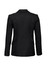 A black women's longline jacket with a tailored look and a smooth back design, featuring button detailing.