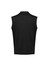 A black men's zip front vest with a collar, featuring a plain design and no sleeves.