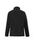A black women's plain micro fleece jacket with a high collar and long sleeves, featuring a logo.