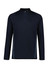 A unisex mid-layer top in navy with a zip collar and light blue detailing, featuring a logo.