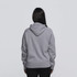 A grey women's vintage hoodie with a hood and a relaxed fit, featuring a logo on the back.