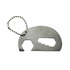 A drink bottle opener key ring shaped like an elephant, featuring a stainless steel finish and a ball chain attachment.