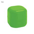 A green cube-shaped lip balm container with a smooth surface and no visible branding.