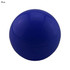 A blue lip balm ball with a shiny, rounded exterior and a branding logo on the surface.