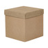 A brown cardboard box with a lid, featuring a square design and a simple, plain finish.