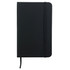 A6 Handy PU Notebook in black with an elastic closure and a ribbon bookmark, featuring a logo on the cover.
