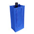 A drink bottle in a blue non-woven single bottle bag with matching handles and logo.
