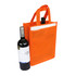 A drink bottle bag in vibrant orange, designed to hold two bottles, featuring sturdy handles and a logo.