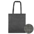 A non-woven bag in dark grey with a patterned design and two sturdy handles. It features a branding logo.