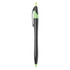 A sleek black pen with green accents and a clip. Features a smooth design and modern look.