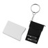 A Mini Screwdriver Tape Key Ring featuring a white and black design with two screwdriver bits and a keyring attachment.