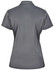 A grey ladies' polo shirt featuring a contrast design and a logo. Back view shows short sleeves and a fitted style.