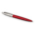 A ballpoint pen in Kensington red with a silver clip and a sleek design. It features a logo on the body.