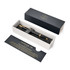 A black lacquer ballpoint pen with gold trim, presented in a sleek box featuring branding.