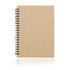 An A5 notebook with a brown stone paper cover, spiral bound along the side, featuring a plain design.