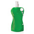 A drink bottle in a bright green colour with a spray nozzle and a clip. It has a logo on the surface.