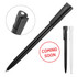 A plastic ballpoint pen with a high gloss finish, available in black and white, featuring a clip and branding.