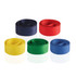 Five 25mm lanyard rolls in yellow, blue, green, red, and navy, each with a textured finish and a logo.