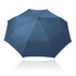 A blue 55cm folding umbrella with a rounded top and a central button, featuring a logo on the handle.