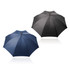 A 75cm umbrella set featuring a navy blue and a black canopy, each with a wooden handle and branding.