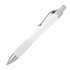 A ballpoint pen in frost white and silver, featuring a sleek design and a clip for easy attachment.