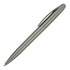 A matte sierra plastic ballpoint pen in grey with a sleek design and a clip for easy attachment.