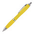 A ballpoint pen in bright yellow with a chrome clip and accents, featuring a smooth, solid finish.