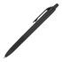 A ballpoint pen in solid black with a textured grip and a clip. It features a sleek design and smooth finish.