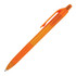 A ballpoint pen in vibrant orange with a frosted barrel and a clip. The pen features textured grip for comfort.