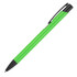 A green ballpoint pen with a black trim and clip, featuring a sleek, streamlined design.