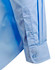 A light blue button-up shirt featuring epaulettes, with a structured sleeve and buttoned cuff. It has a logo.