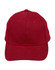 A red heavy brushed cotton cap with a curved brim and adjustable strap at the back. It features a logo.