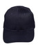 A navy blue polycotton twill cap with a structured design and a logo on the front.
