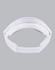 A white sandwich visor featuring a simple, sleek design. It has a logo on the band.