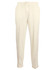 Light cream men's cricket pants with an elastic waistband and a logo. Suitable for various cricket activities.