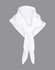 A white Chef's Scarf with a knotted design, featuring a smooth, lightweight fabric and a subtle logo.
