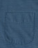 A close-up of a blue men's button-up shirt featuring a pin dot pattern and a pocket.
