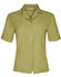 A short sleeve overblouse in a light green colour, featuring a collar and a front pocket. 