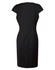 A black ladies' wool blend stretch cap sleeve dress with a fitted silhouette and a back zipper.