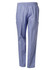 Unisex scrub pants in a light blue colour, featuring an elastic waistband and side pockets.